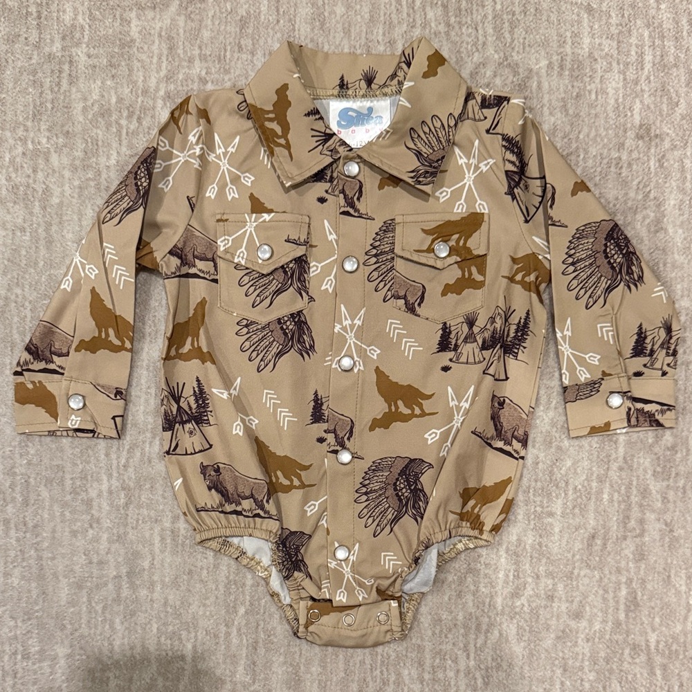 NWOT Shea Baby Pearl Snap Onsie